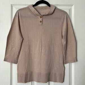 JBY Lightweight Henley Hoodie Top - Size UNKNOWN